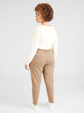 ONLY Carmakoma Regular Pleated Pants 'PEACH' in Brown