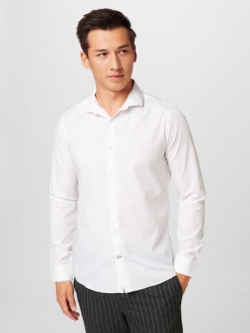 BURTON MENSWEAR LONDON Slim fit Business shirt in White: front
