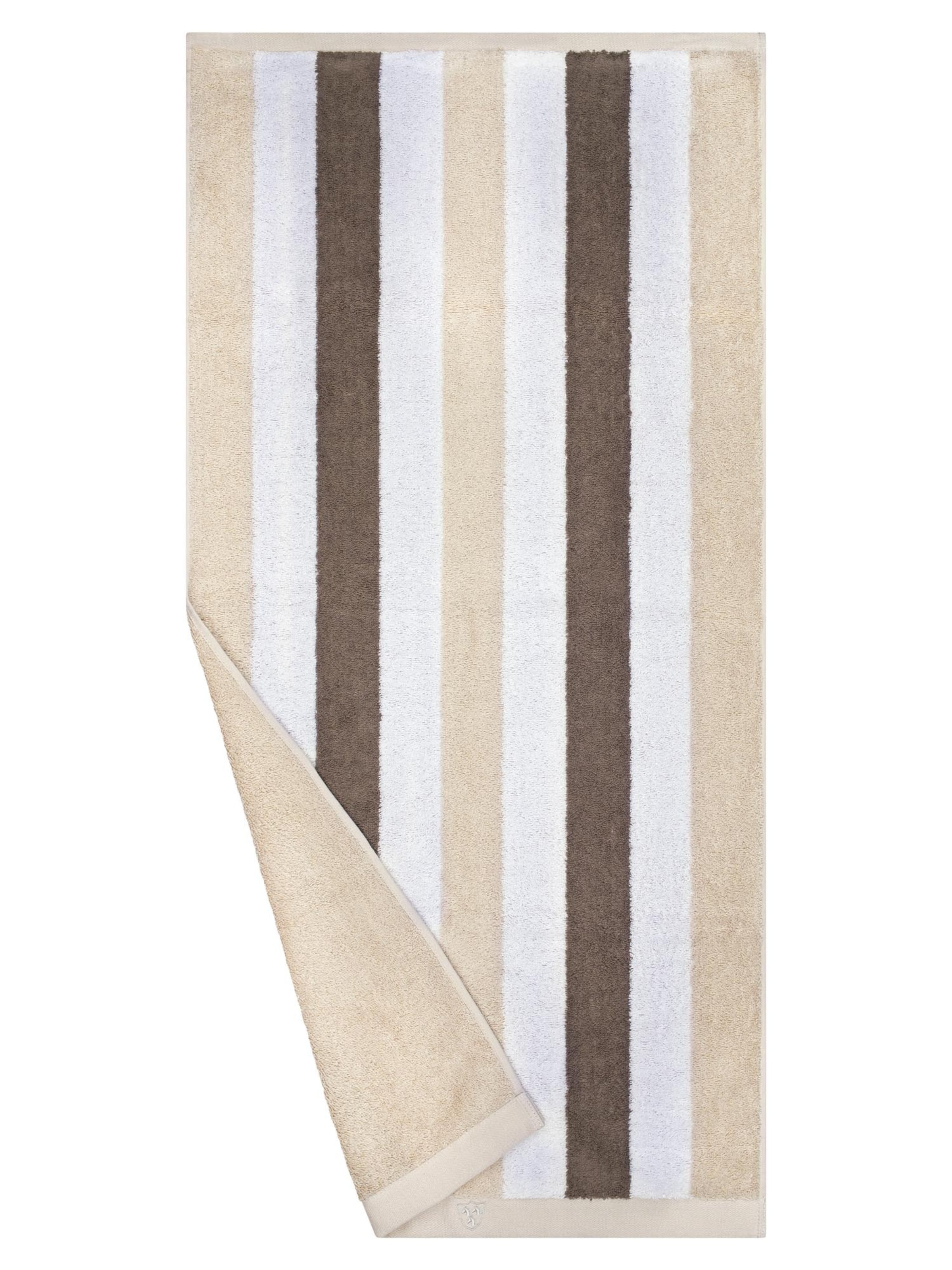 ROSS Handtuch 'Doubleface Stripes'‌‌‌‌ in Beige