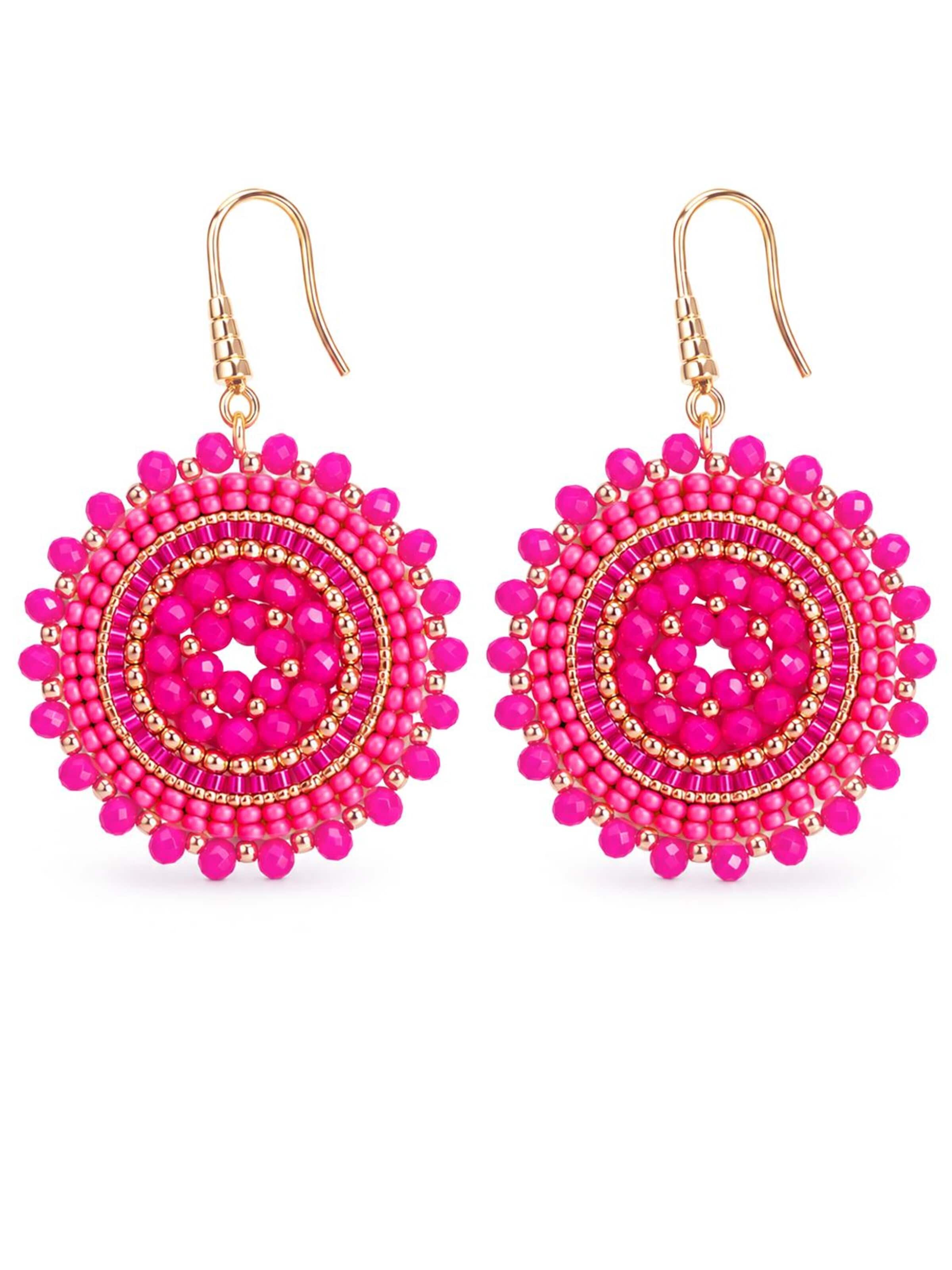 Alster Herz Ohrringe 'Marrakech'‌‌‌‌‌ in Pink: Vorderseite