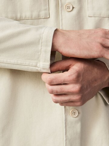 Next Regular fit Button Up Shirt in Beige