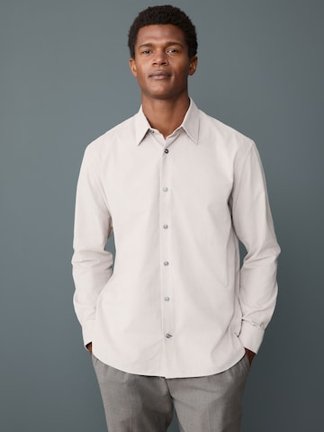 Next Regular fit Button Up Shirt in Beige: front