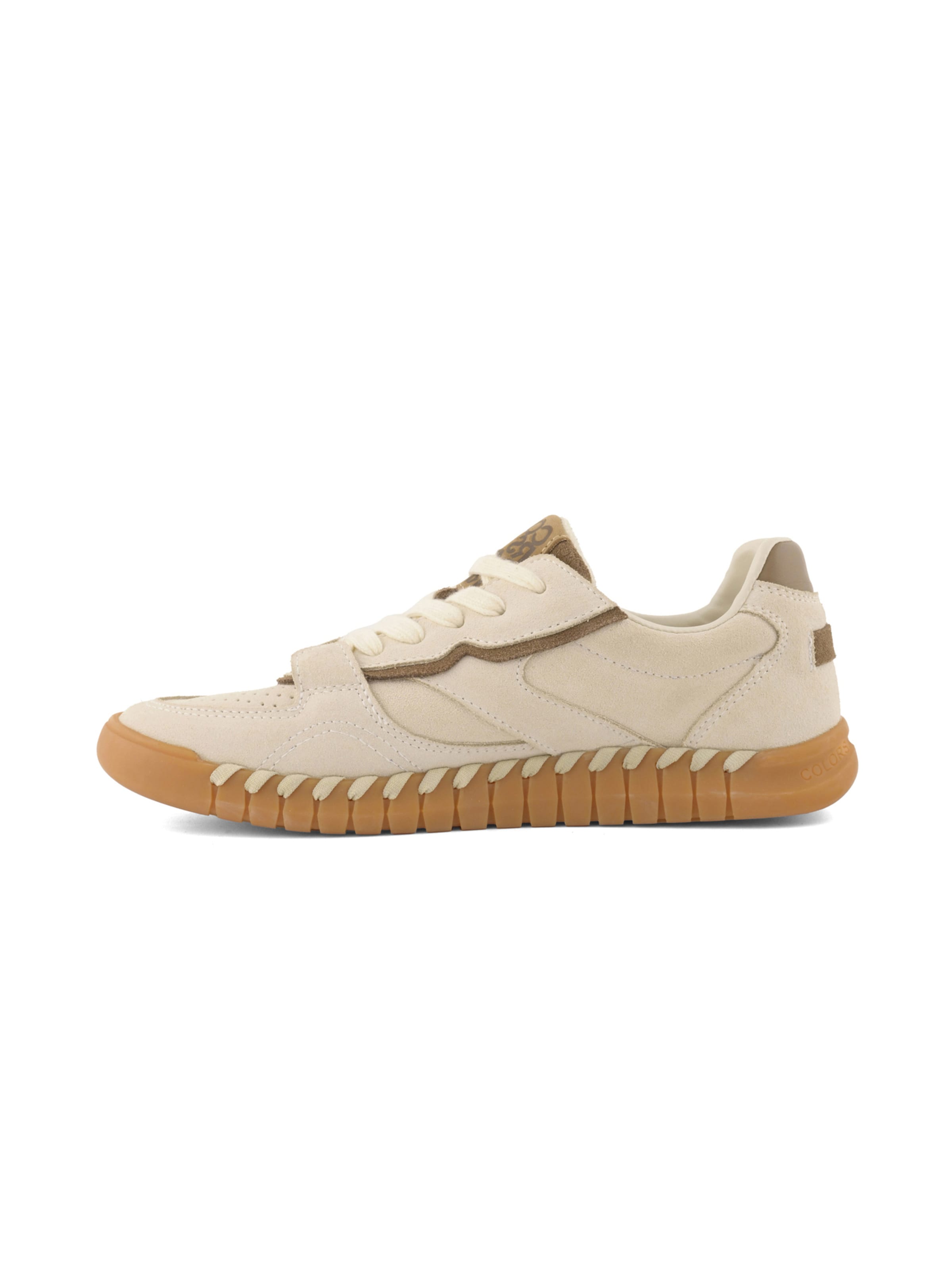 COLORS OF CALIFORNIA - Sapatilhas slip-on ' Cow suede sneaker ' em branco: lateral