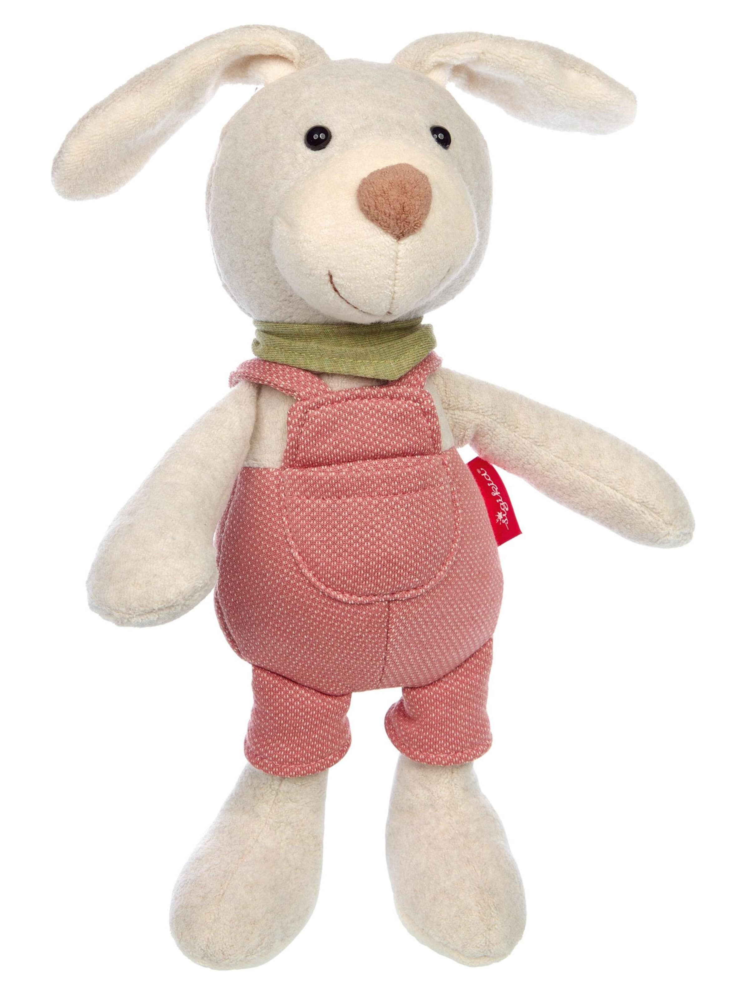 SIGIKID Stuffed animals 'Kuscheltier Latzhosen Hase, rot Sweety Plüschtier' in Pink: front