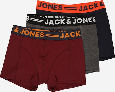 JACK & JONES Boxershorts in navy / graumeliert / orange / dunkelrot / schwarz / weiß, Produktansicht