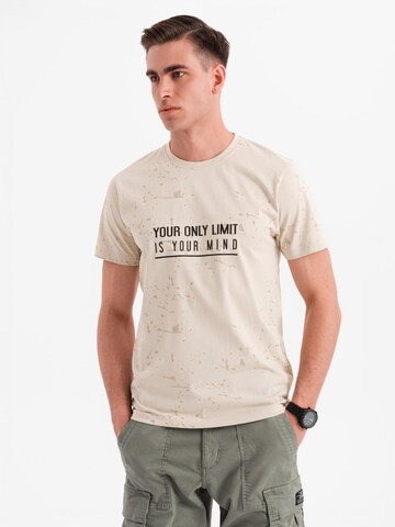 T-Shirt Ombre en beige : devant