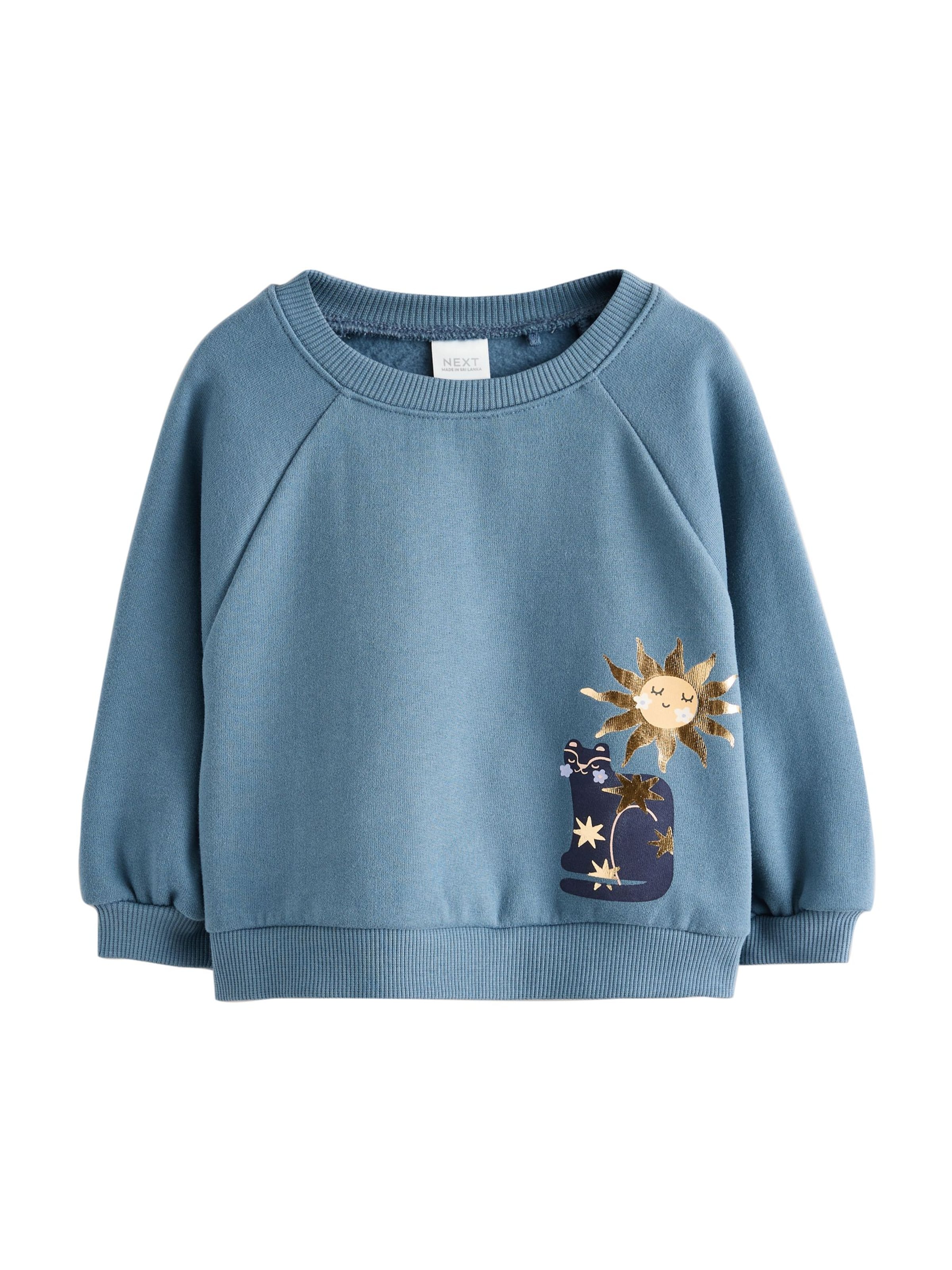 Bluză de molton de la Next pe albastru: față