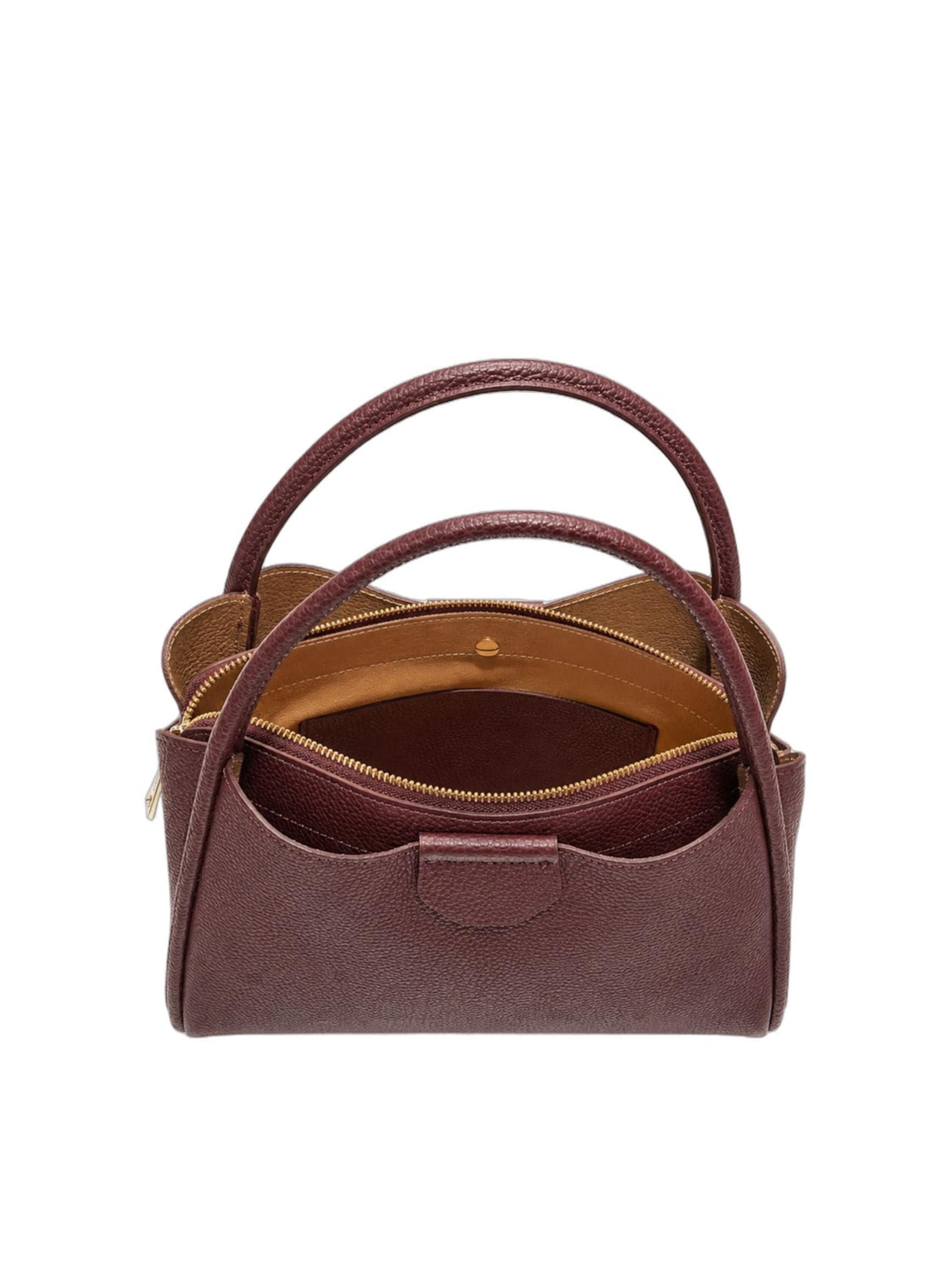 LANCASTER Paris - Bolso de mano 'Lancaster Sac à main Aimantée M Ida Double Bordeaux Foncé' en marrón