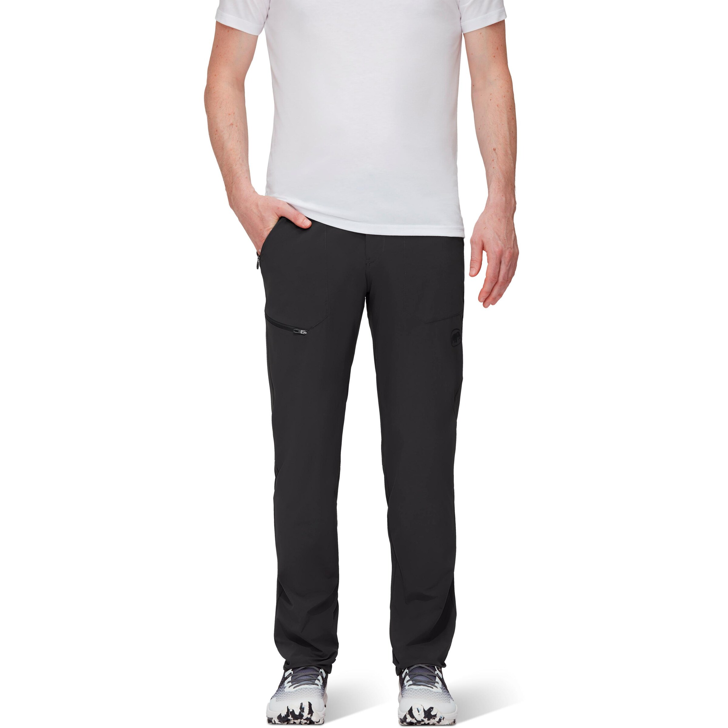 MAMMUT Slim fit Outdoor Pants 'Runbold' in Brown: front