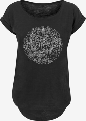 F4NT4STIC T-Shirt 'Star Wars Christmas Death Star' in Schwarz: predná strana