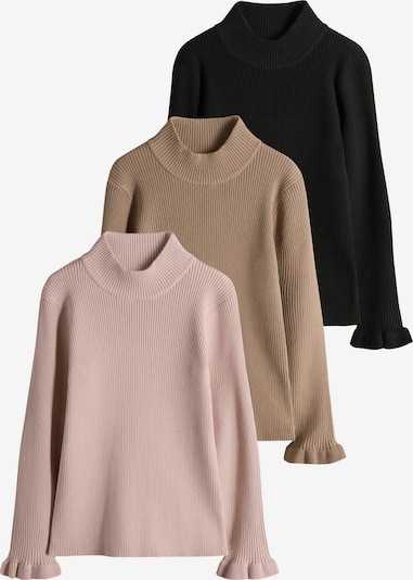 The Set Pullover in 110 in camel / puder / schwarz, Produktansicht