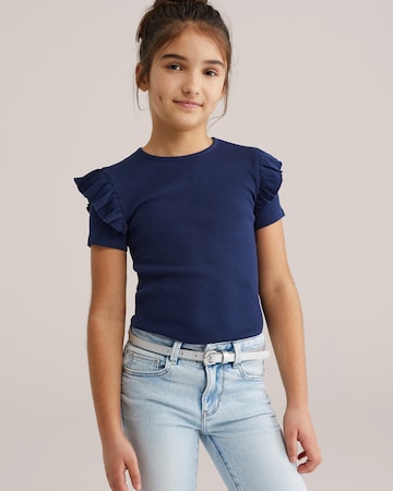 WE Fashion Тениска 'Meisjes' в синьо: отпред
