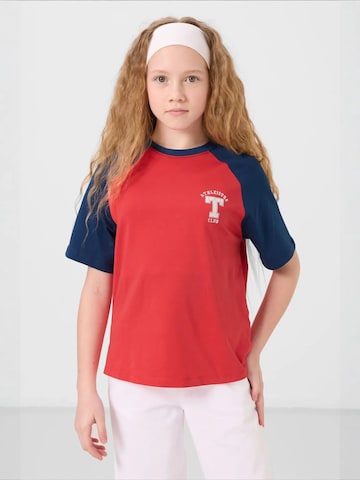 Tommy Life Koszulka 'TOMMY Unisex Jugend-T-Shirt Aus Baumwoll-Elasthan' w kolorze niebieski