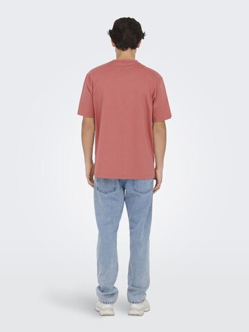 Only & Sons T-Shirt 'Fred' in Rot