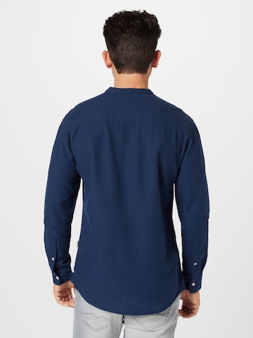 BLEND Slim fit Overhemd 'SEA' in Blauw