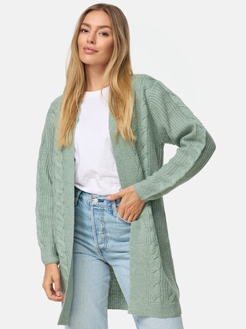 Threadbare Knit Cardigan 'Rozanna' in Green: front