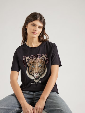 VILA Shirt 'ROCK' in Zwart: voorkant