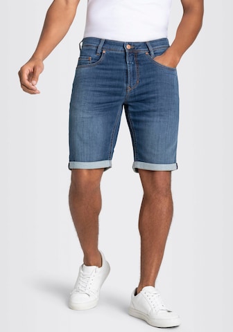 MAC Slimfit Shorts in Blau: predná strana
