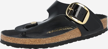 BIRKENSTOCK T-bar sandals 'Gizeh Big Buckle' in Black: front