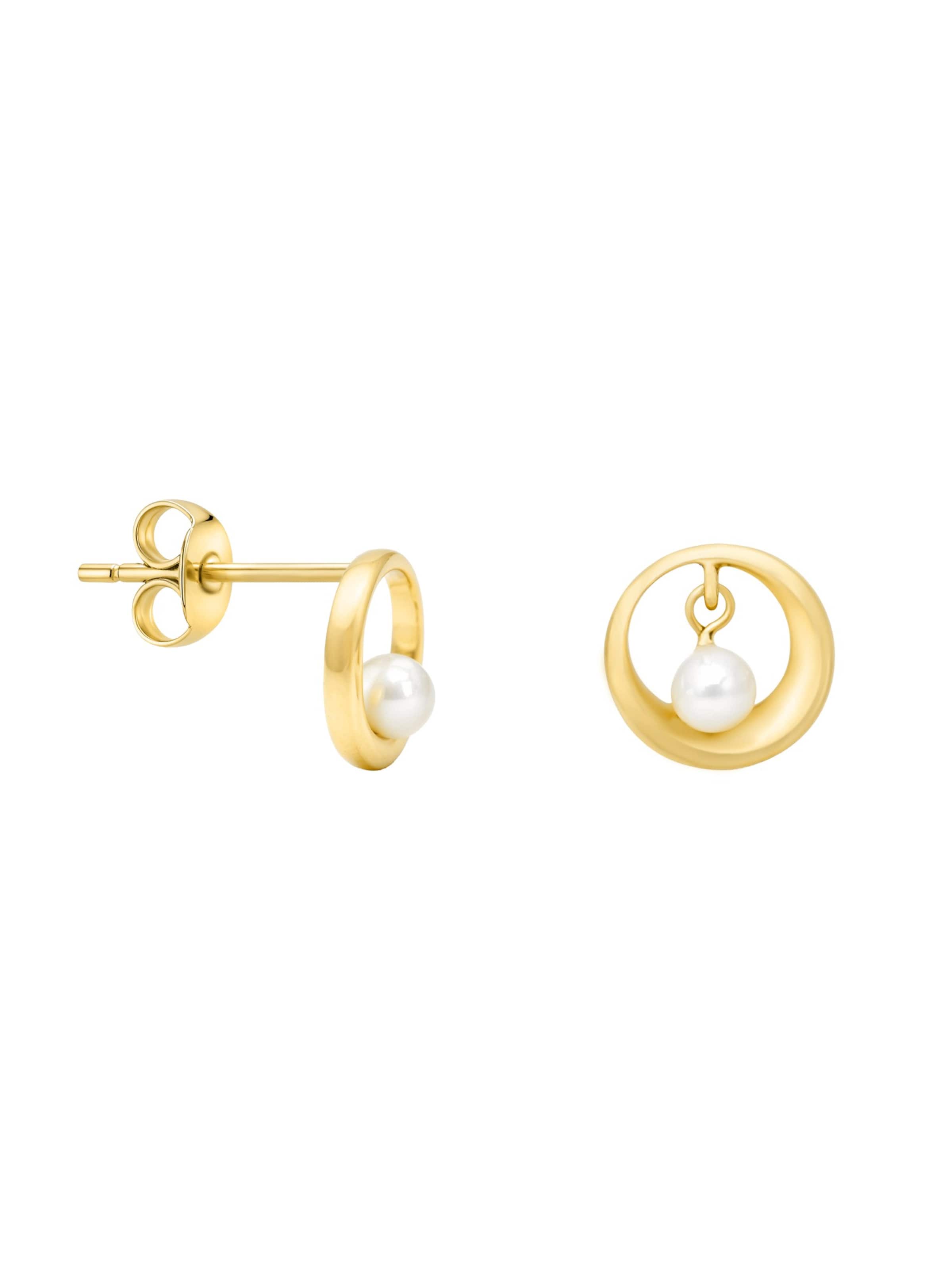 Sofia Milani Ohrringe 'Pearl Circle'‌‌‌‌‌ in Gold: Vorderseite