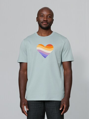 Watapparel Shirt 'Rainbow Heart' in Green: front