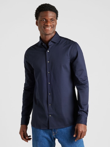 Michael Kors - Slim Fit Camisa 'PERFORMANCE' em azul: frente