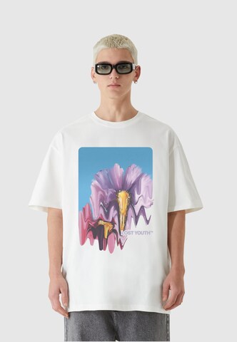 Maglietta 'Blurred Flowers' di Lost Youth in bianco: frontale
