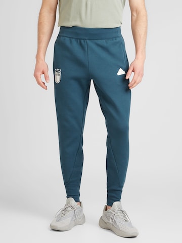 ADIDAS PERFORMANCE Tapered Workout Pants 'Italy Travel' in Blue: front