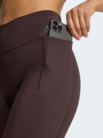 ADIDAS PERFORMANCE Skinny Workout Pants in Brown