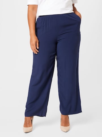 ONLY Carmakoma Wide leg Broek 'MARRAKESH' in Blauw: voorkant