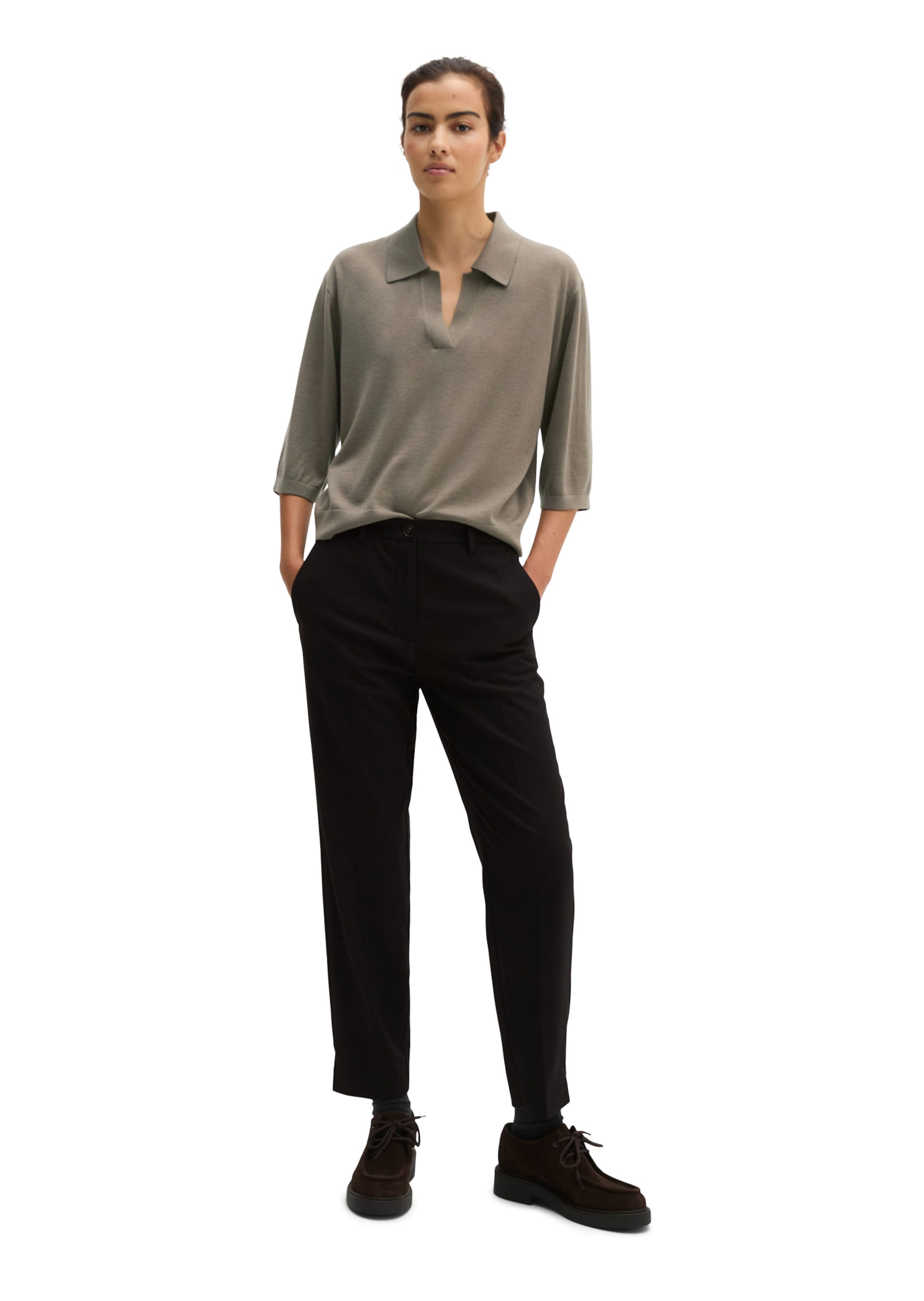 Marc O'Polo Slimfit Pantalon 'Malin' in Zwart