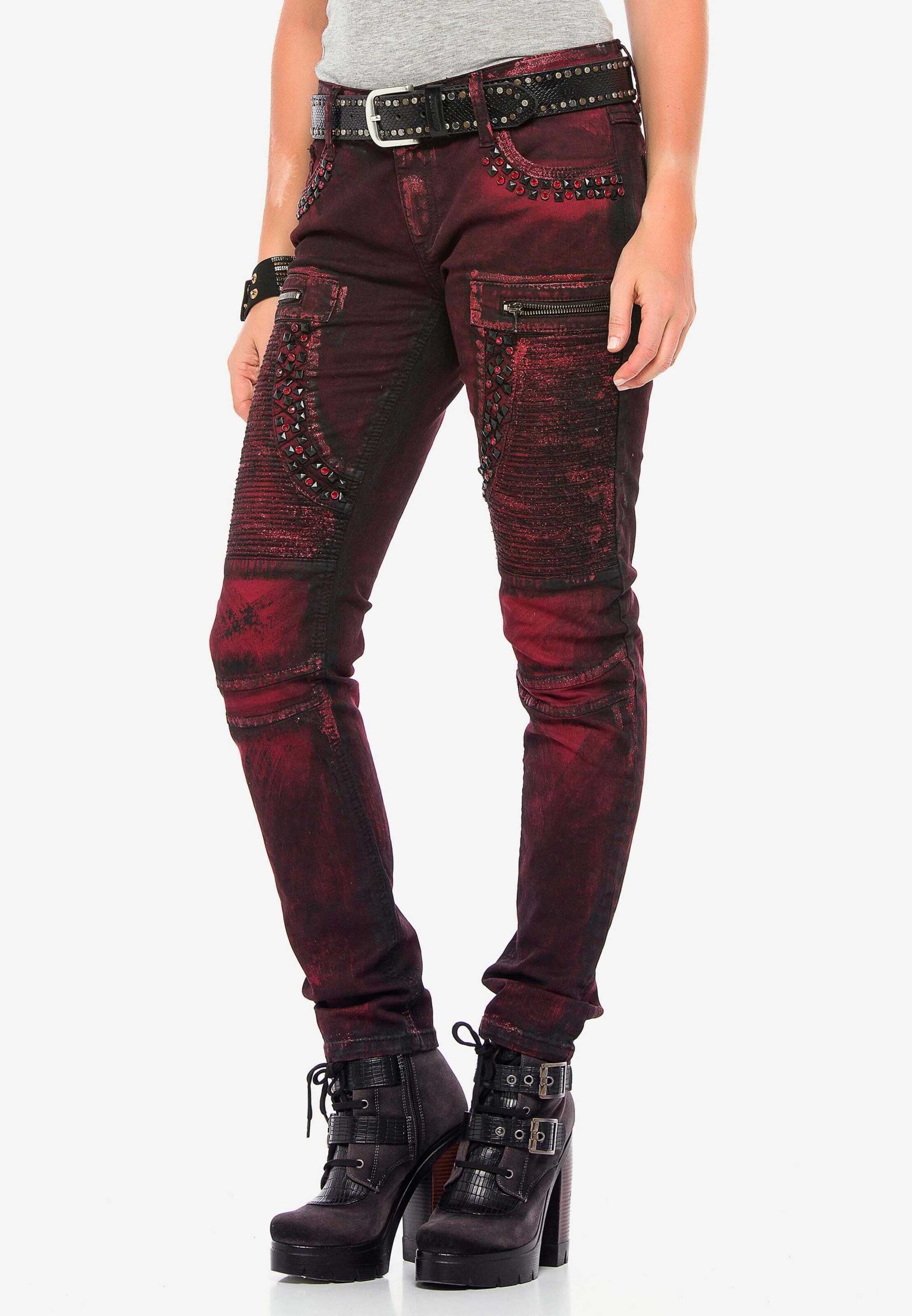 CIPO BAXX Slimfit Jeans in Dunkelrot ABOUT YOU