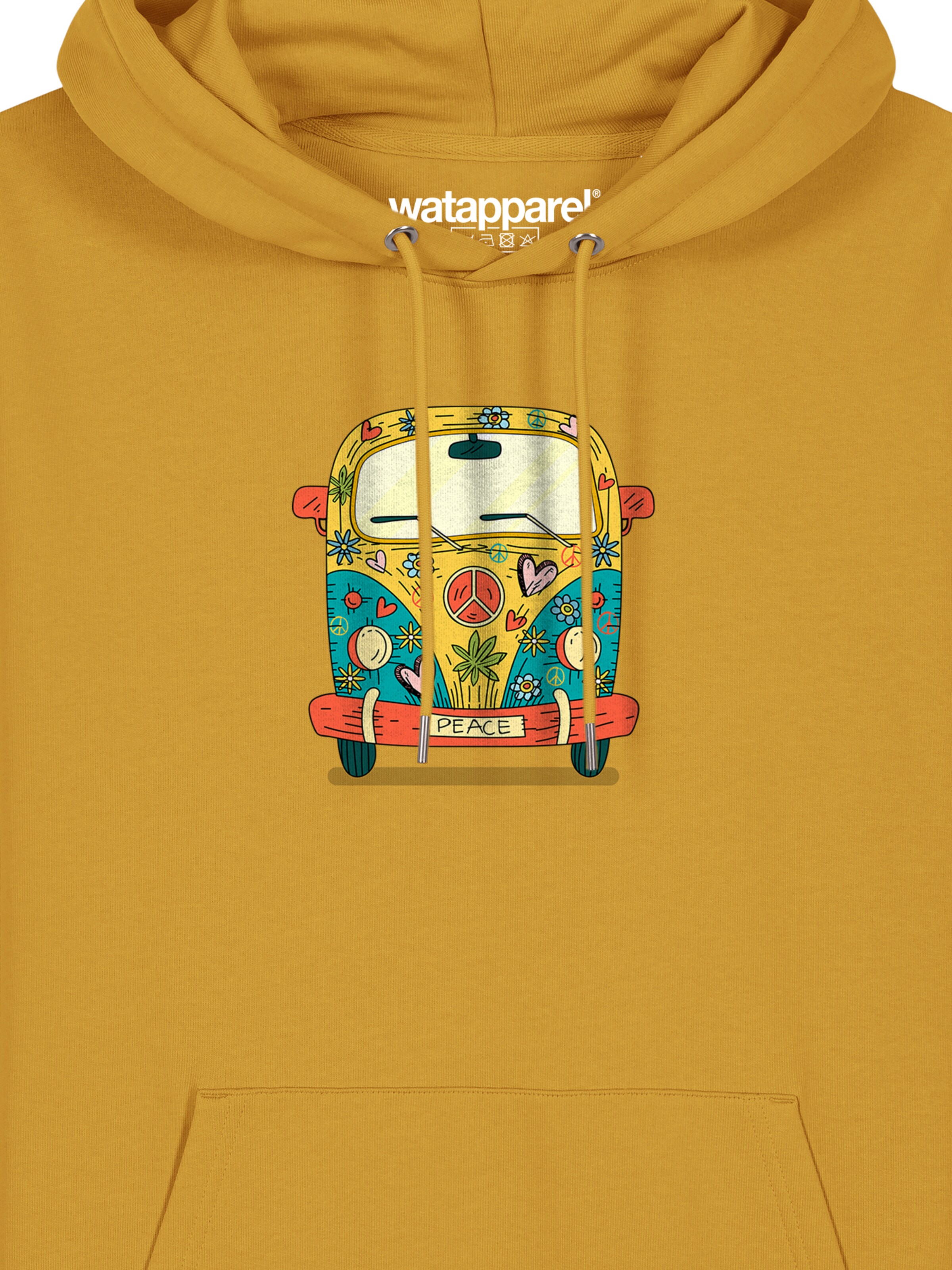 Sweat-shirt ' Hippies Bus ' Watapparel en jaune