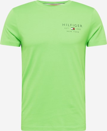 T-Shirt TOMMY HILFIGER en vert : devant