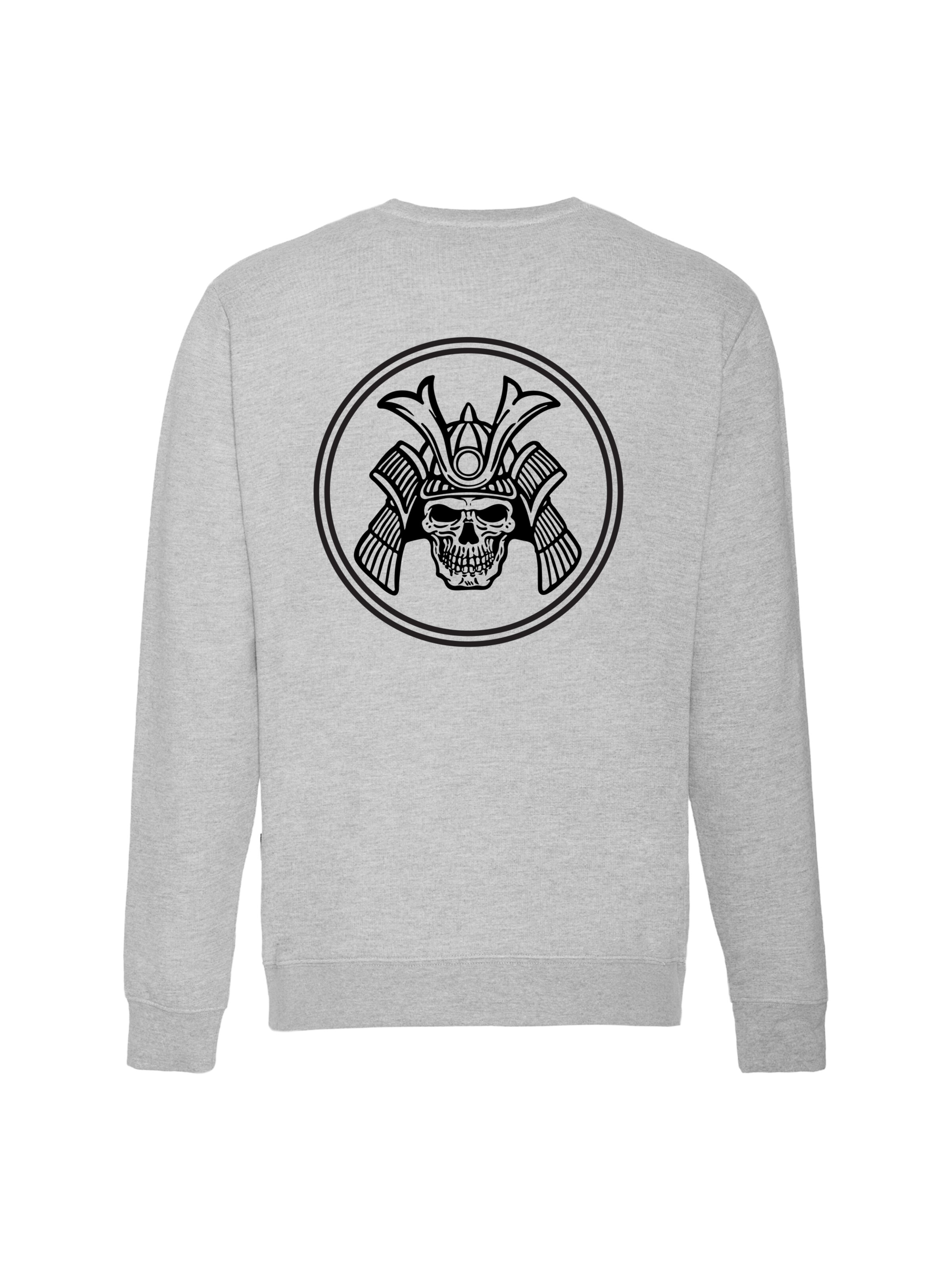 Oldskull Sweatshirt 'Samurai' in Grey: front