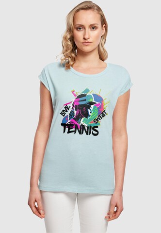 Maglietta 'Tennis Love, Sweat' di Merchcode in blu: frontale
