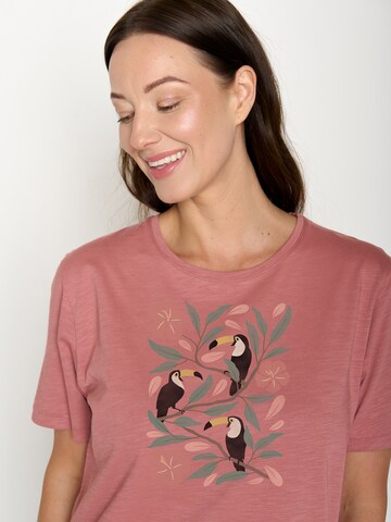 Maglietta 'Nova Tucan Flower' di GREENBOMB in rosa