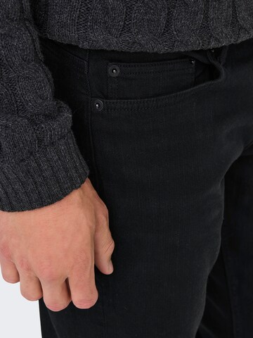 Slimfit Jeans 'ONSLOOM' di Only & Sons in nero