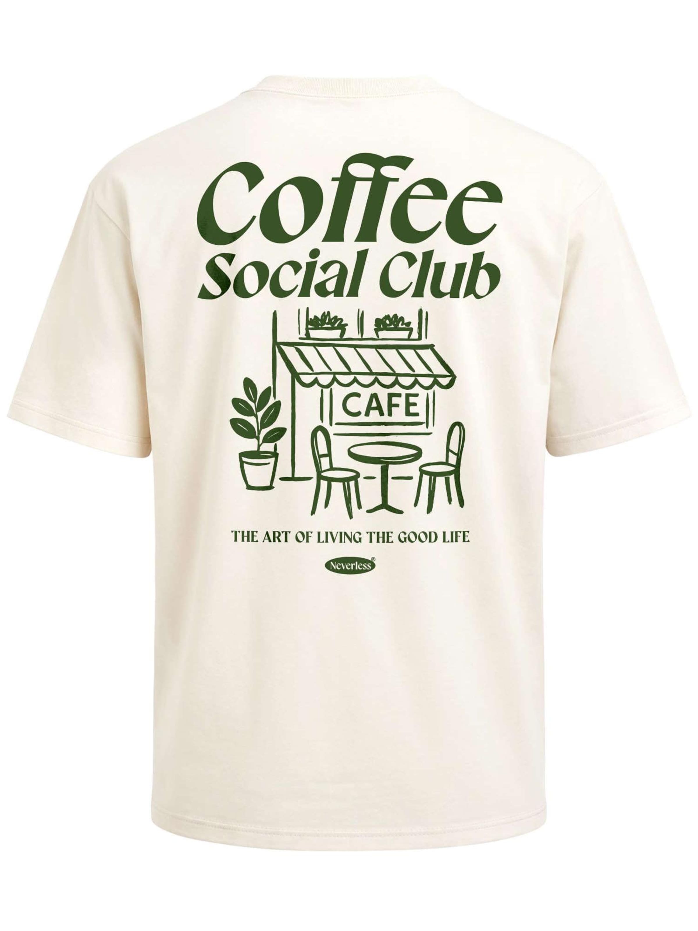 Neverless Shirt 'coffee Social Club' in Beige