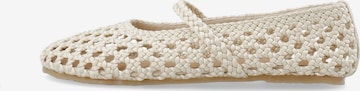 Bianco Ballerina met riempjes 'Stella' in Wit: voorkant