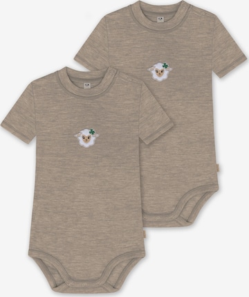 Barboteuse / body 'Tiho' normani en beige : devant