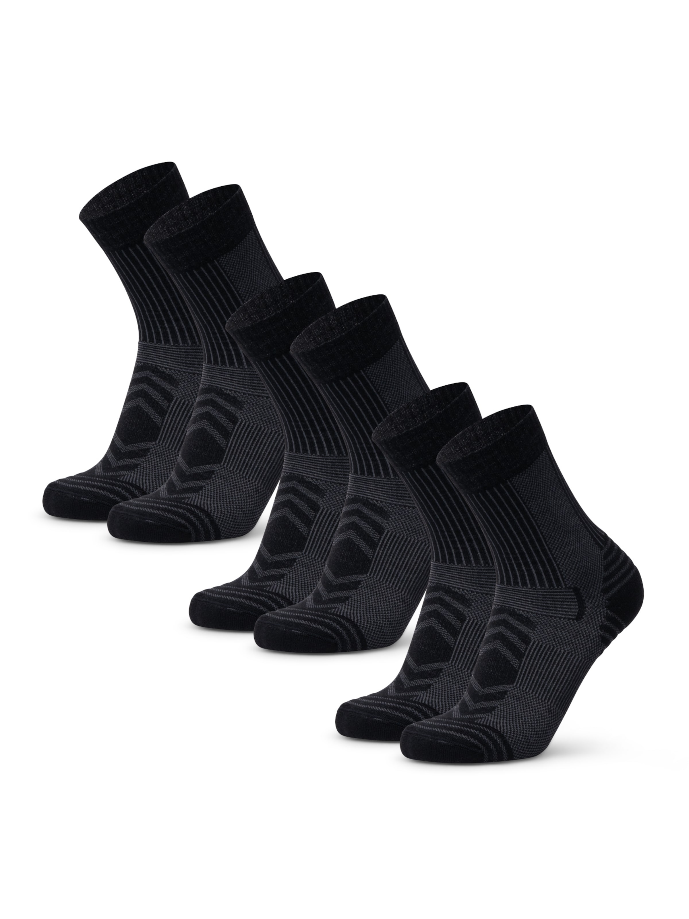 Chaussettes de sport 'Light Hiking Crew' DANISH ENDURANCE en noir : devant