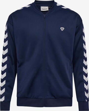 Hummel Athletic Zip-Up Hoodie 'ARCHIVE ' in Blue: front