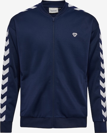 Hummel Athletic Zip-Up Hoodie 'ARCHIVE ' in Blue: front