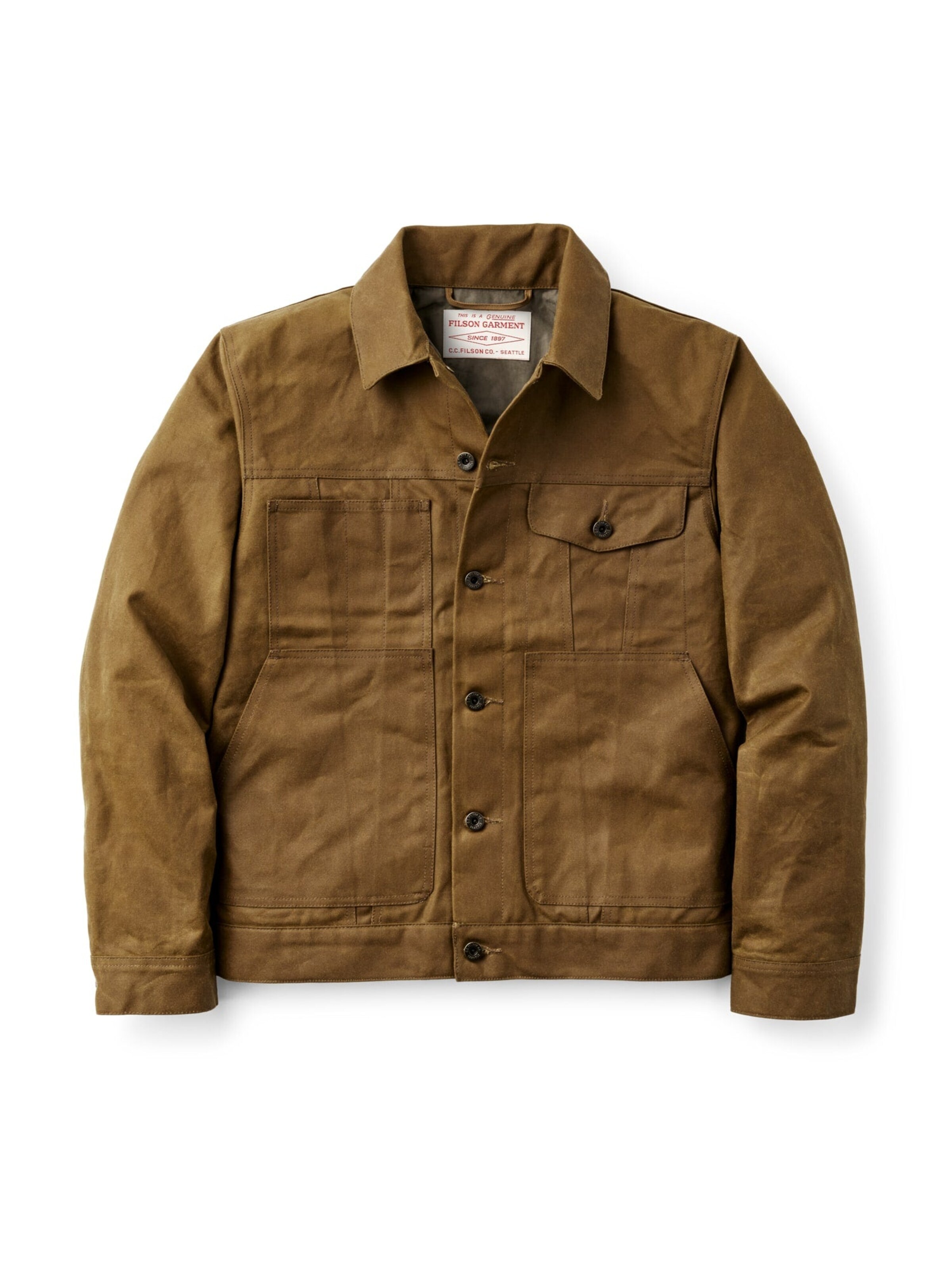 Filson Tussenjas in Bruin: voorkant