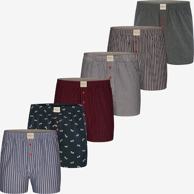 Phil & Co. Berlin Boxershorts in de kleur Blauw / Grijs / Donkerrood, Productweergave