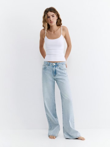 Pull&Bear Широки крачоли Дънки в синьо