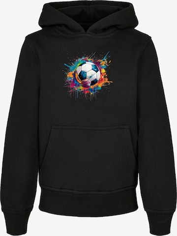 F4NT4STIC Sweatshirt 'Colorful Soccer Ball Graphic Design' in Black: front