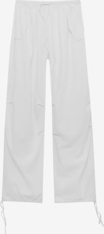 Wide Leg Pantalon Pull&Bear en blanc : devant