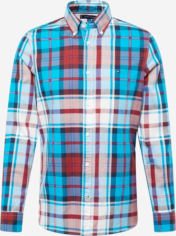 Coupe slim Chemise TOMMY HILFIGER en bleu : devant